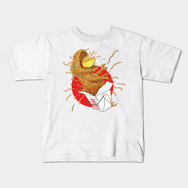 Chowmeinosaurus Rex Kids T-Shirt by CritterArt